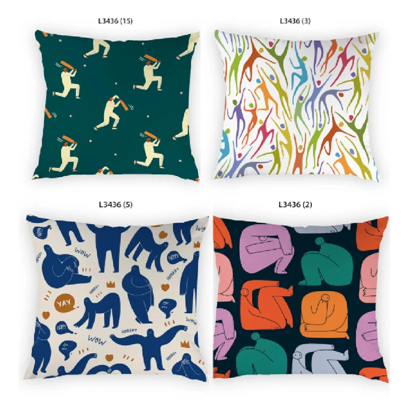 

Abstract Cushion Cover Cartoon Portrait Pillowcase Cojines 45x45 Word Velvet Sofa Home Decor for Friend Gift 2024 Hot Sale DF610