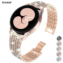 

20mm 22mm Band for Samsung Galaxy Watch 4/Classic/46mm/42mm/active 2 Gear s3 Metal Diamond bracelet Huawei GT/2/GT2/3 Pro strap