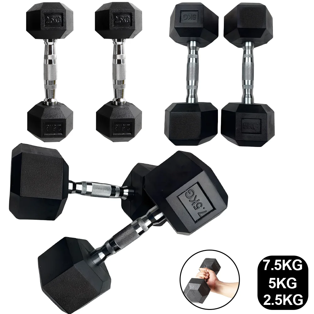 Hexagonal Fixed Dumbbells Set for Home Fitness
