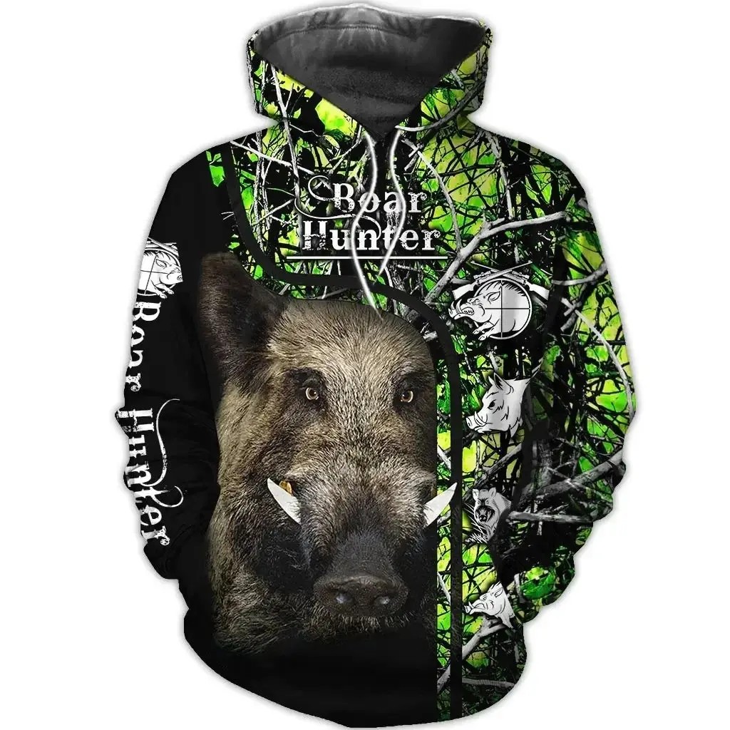 

Spring And Autumn Men's Hoodie 3d Printed Animal Hunting Camouflage Jumper Harajuku Retro Casual Fun Personality Plus-Size Top