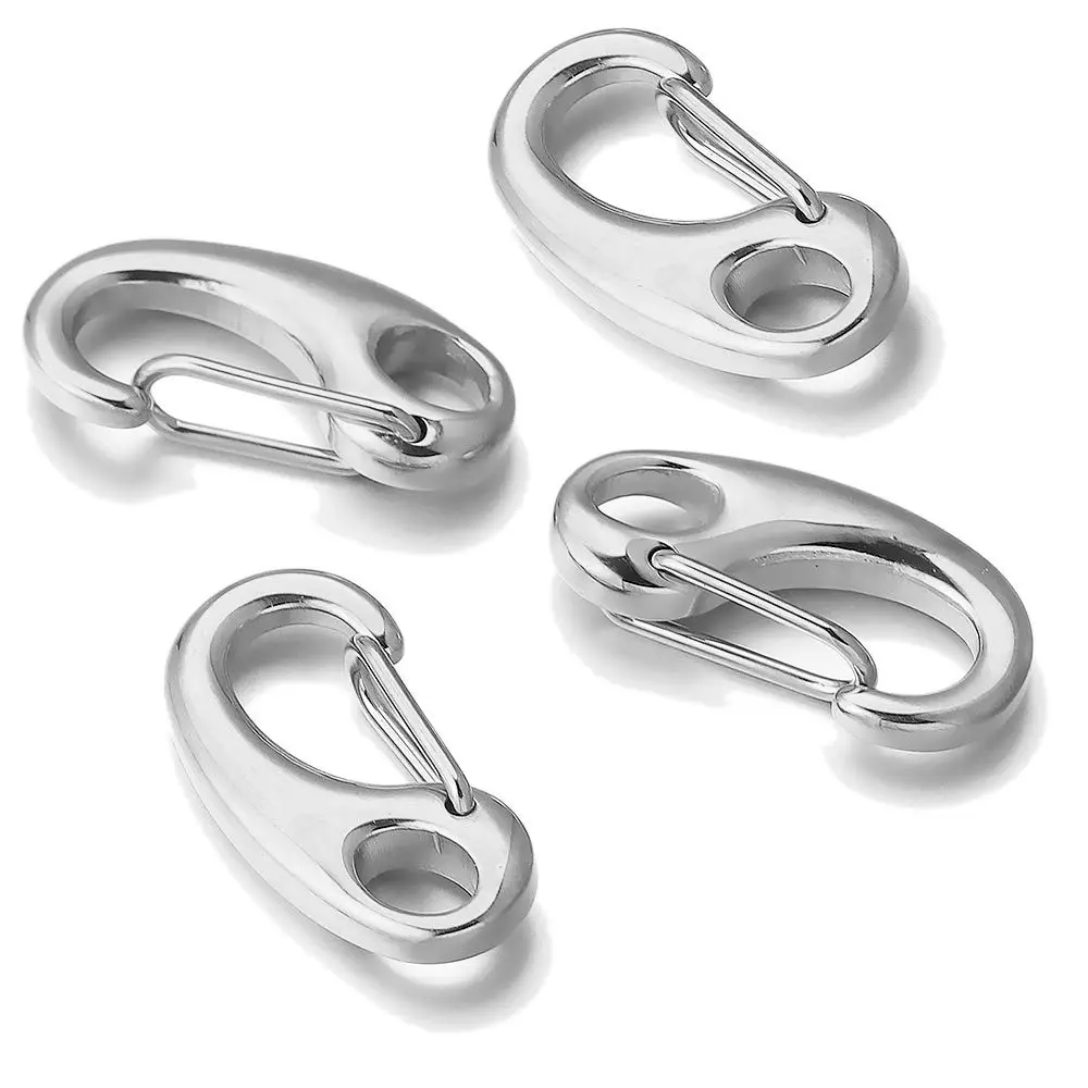 Stainless Steel 316L Shrimp Buckle DIY Jewelry Leather Rope Necklace Lobster Buckle on Bracelet 6