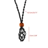 Retro Woven Natural Stone Pendant Necklace Net Pocket Hollow Handmade Jewelry Men and Women the Same Style Without Gems 6