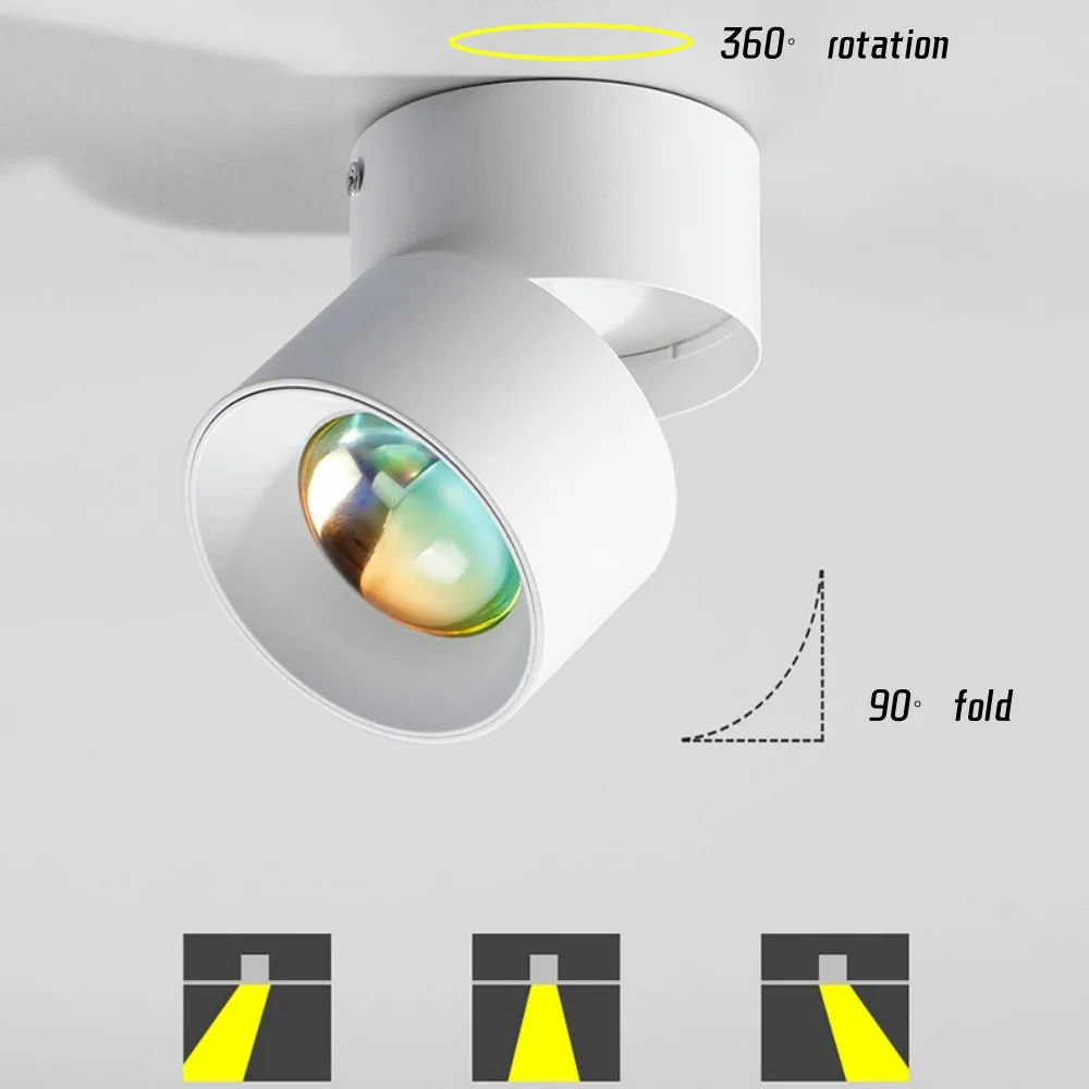 Ambient light Sunset glow COB Spotlight 360&deg; Rotation 12W 18W 24W Anti-glare Dimmable LED Downlight AC85-265V Interior lighting