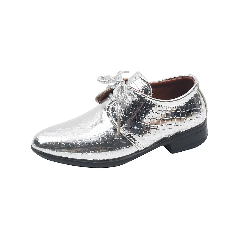 Spring Kids Leather Shoes Low-heeled Lace-up Boys Girls Party Performance kids shoes leather shoes