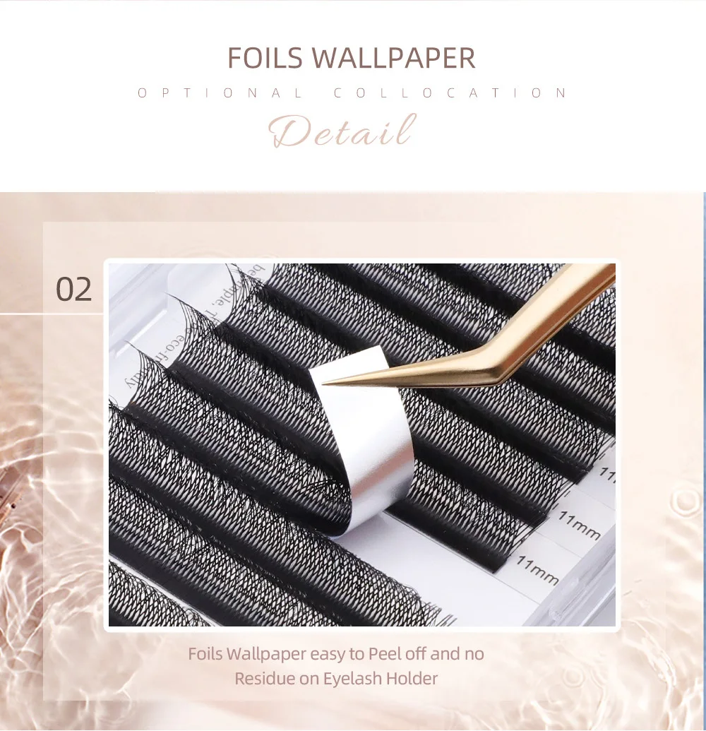 NAGARAKU 3D WW Automatische Blüte Doppelspitzen 3DW Form Vorgefertigte Fächer Wimpernverlängerungen Einzelne Wimpern Volldicht – Detail 11