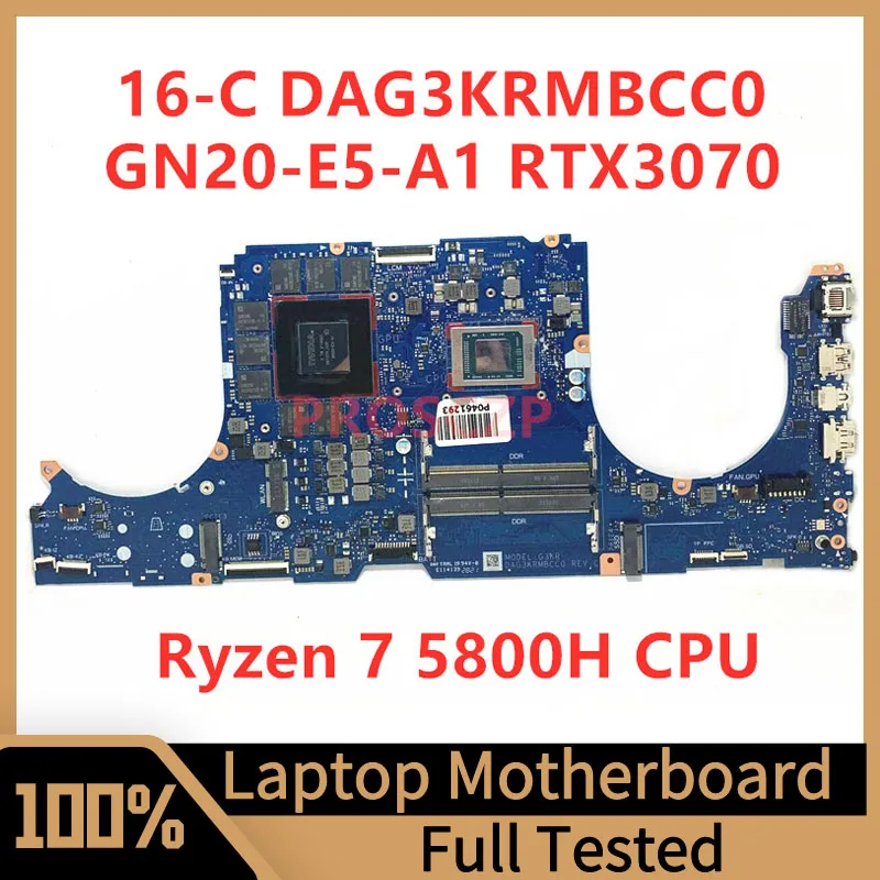 

DAG3KRMBCC0 Mainboard For HP 16-C Laptop Motherboard GN20-E5-A1 RTX3070 With AMD Ryzen 7 5800H CPU 100% Full Tested Working Well