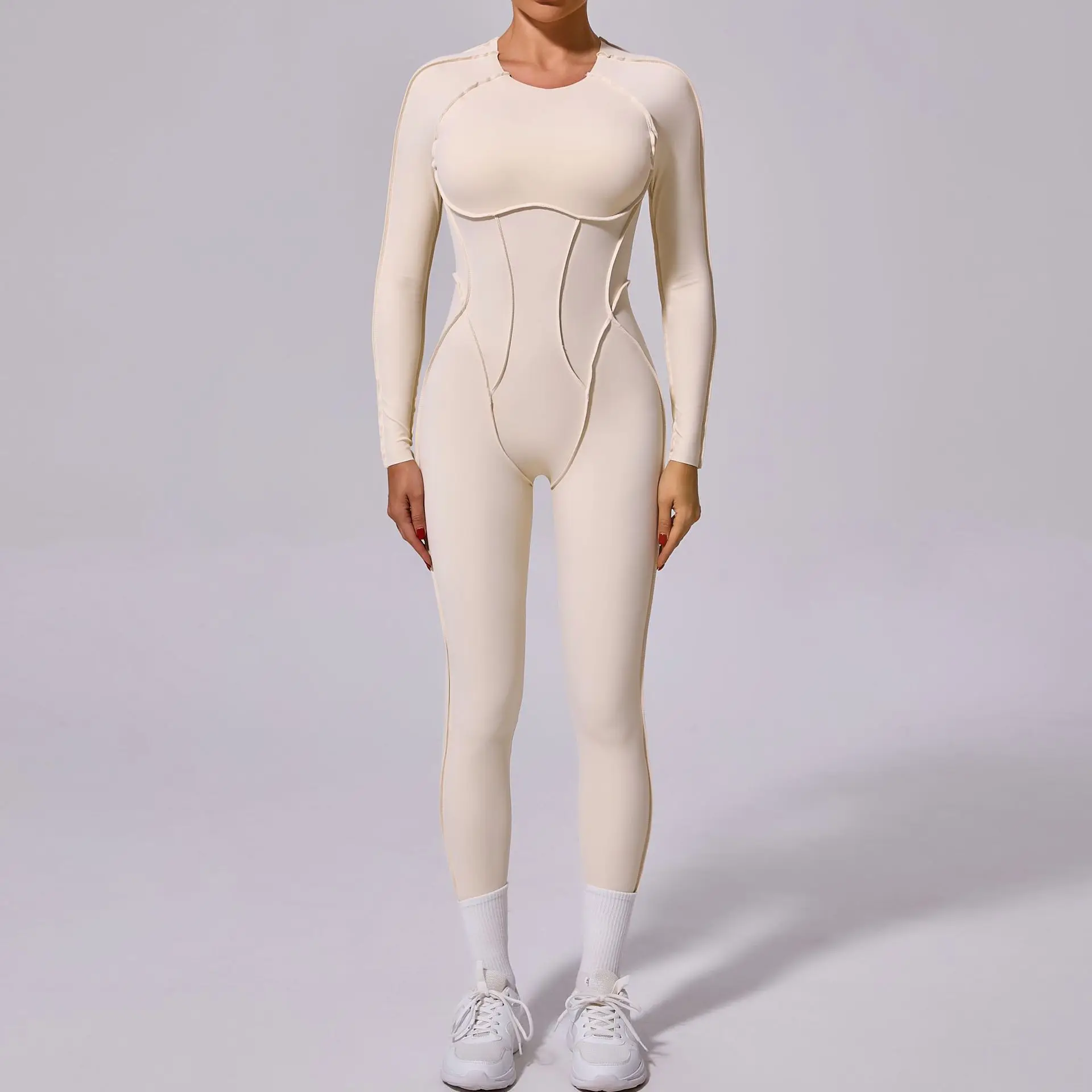 Yoga Set Sports Set Gym Workout Set Sportswear Set Fitness Set Fitness Jumpsuit Fitness One Piece Wear One-piece Yoga Jumpsuit Women Long Sleeved Set Quick Drying Yoga suit Gym Training Suit Sportswear Bodysuits Women Fitness Set