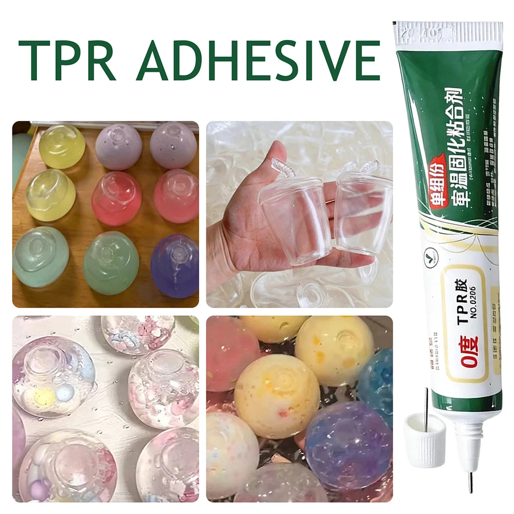 Colla TPR da 20 ml per giocattoli Squishy, adesivo polimerizzante a temperatura ambiente per riparazioni di Squishy con palline antistress, studio artigianale fai-da-te - immagine 2