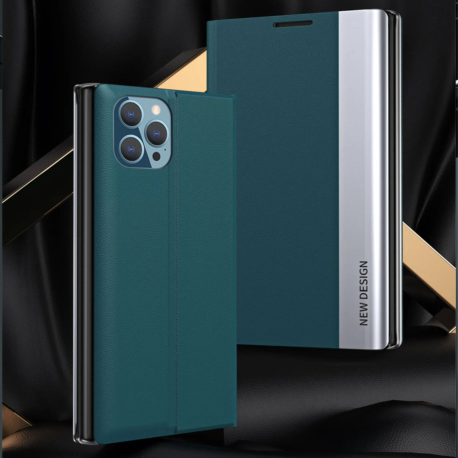 Luxury Shockproof Leather Flip Phone Case - Elegant Hard Book Cover