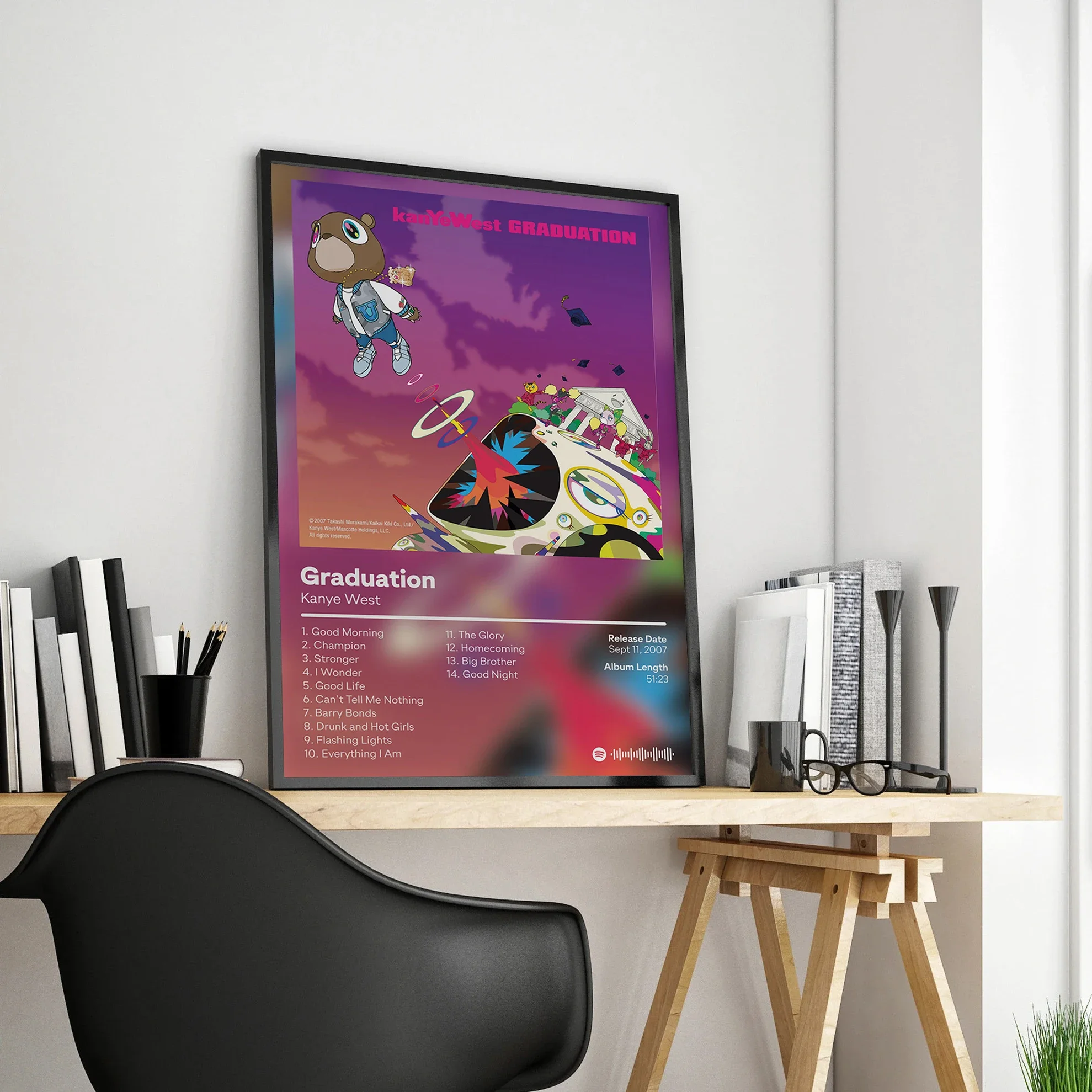 Kanye West Music Album Poster Aesthetic Hip Hop Comics Cover Graduation Ghosts Donda Canvas Print Wall Art Room Decor