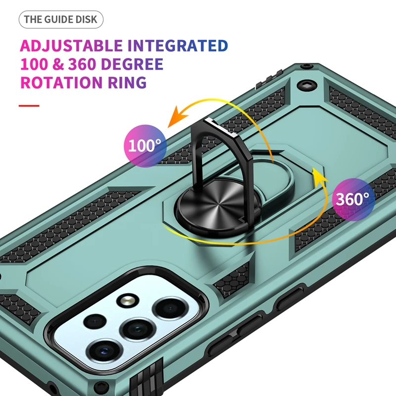Armor Shockproof Case with Metal Car Ring Bumper Cover