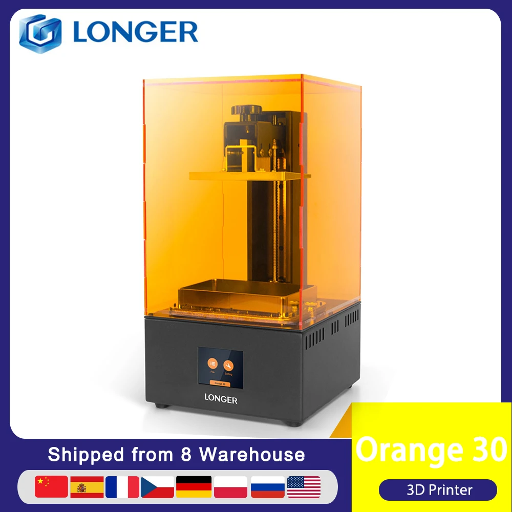 3d printer designs LONGER Orange 30 3D Printer High Precision SLA 3D Printer with 2K LCD Screen Parallel UV LED Lighting 405nm Resin Printer resin printer