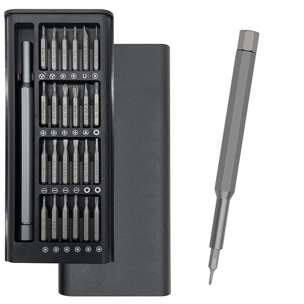 

High Quality Screwdriver Bits Repair T2/T3/T4/T5/T6H/T8H 25 In 1 Chrome Vanadium Steel Dark Gray H1.5/H2.0/H2.5