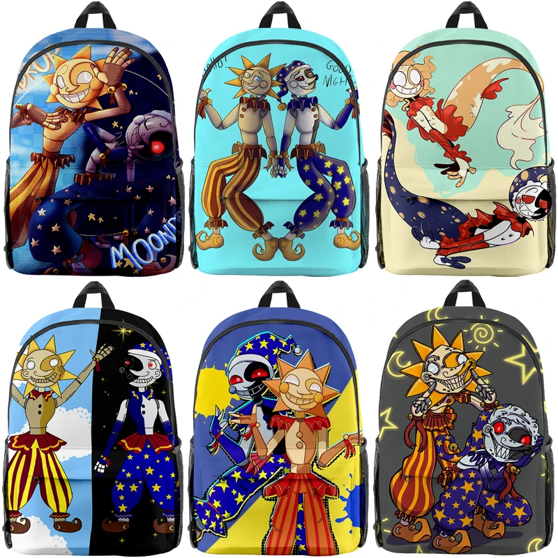 

Sundrop Moondrop Fnaf Print Backpacks Student Cartoon School Bags Kids Bookbag Women Fashion Travel Bagpack Laptop Bag Mochila