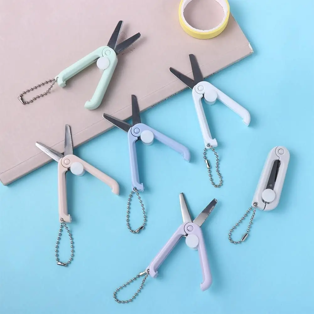 

Morandi Portable Scissors For Office Students Mini Stainless Steel Scissors Children Folding Scissors Decoration