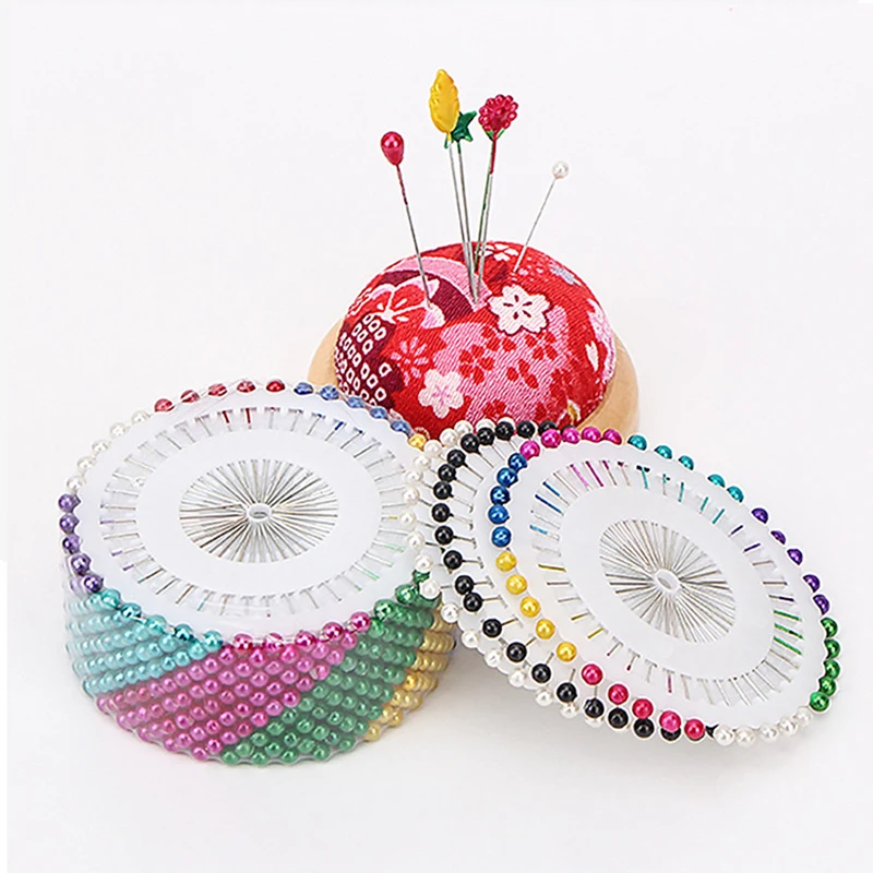 40/240/480pcs 바느질 액세서리 라운드 진주 스트레이트 헤드 핀 Dressmaking 코사지 핀 DIY 공예 자수 패치 워크 도구