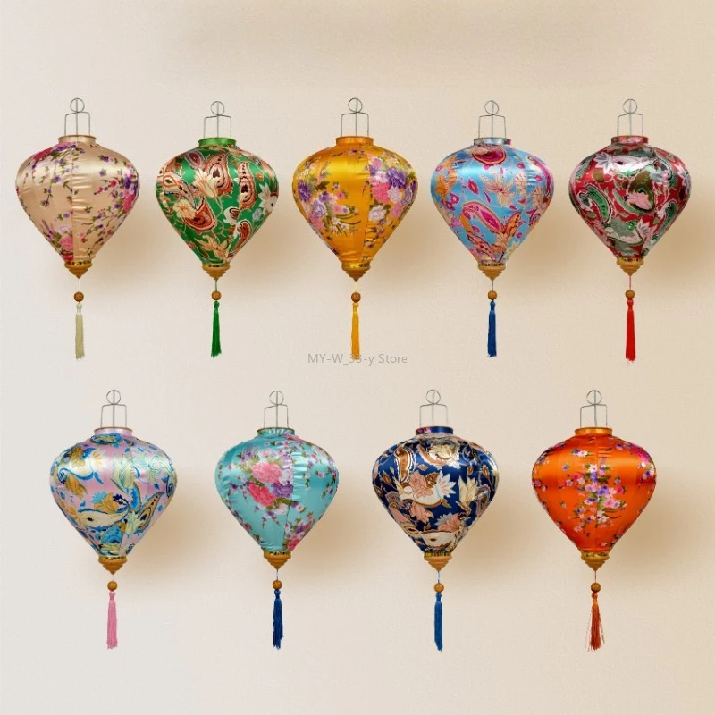 Lampion Papier Lumière Solaire Extérieur, 4 Pcs Lanterne Ronde Colorée