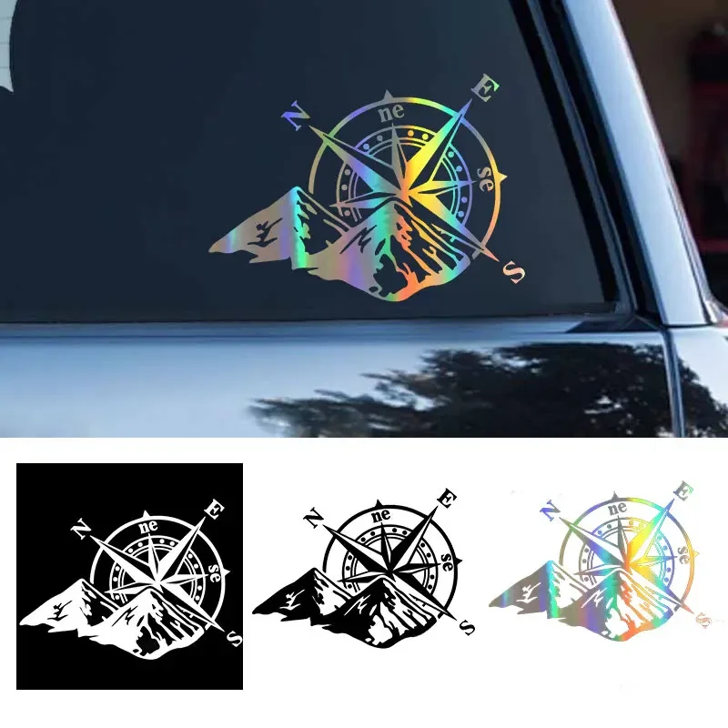 

Лазерная наклейка с компасом, модная декоративная наклейка на заднее стекло