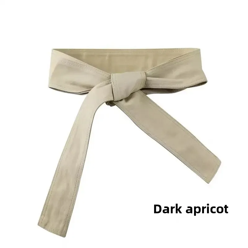 חגורת בד ארוכה למעיל שמלה קשירה מקושטת במותן בצבע חאקי אביזרי אופנה לנשים חגורה / צמיד