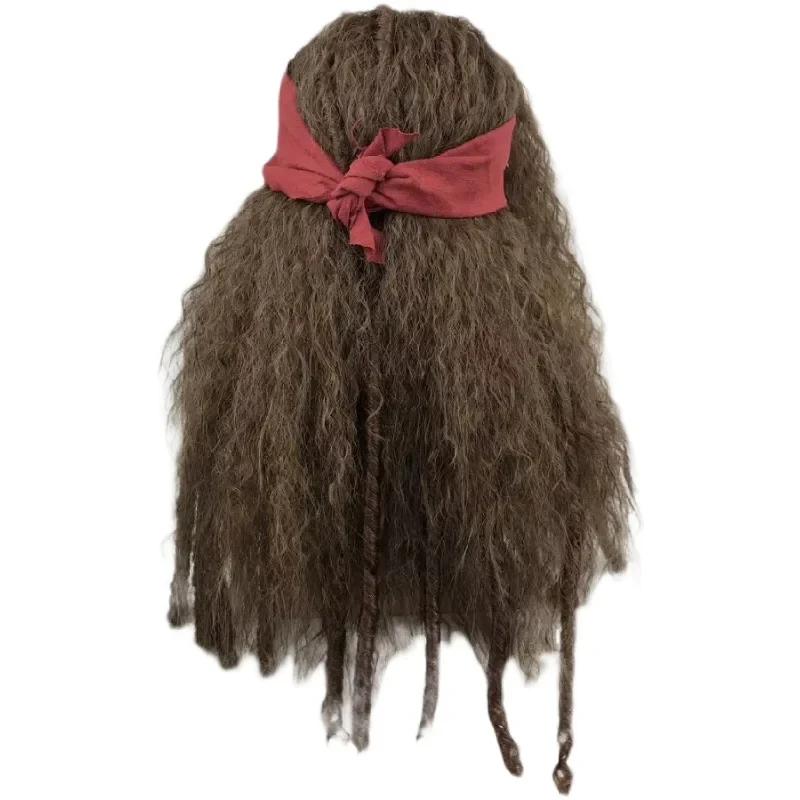 Pirate Wig Cosplay Jack Sparrow Captain Wigs Accessories Synthetic Hair Halloween Party Costume Props