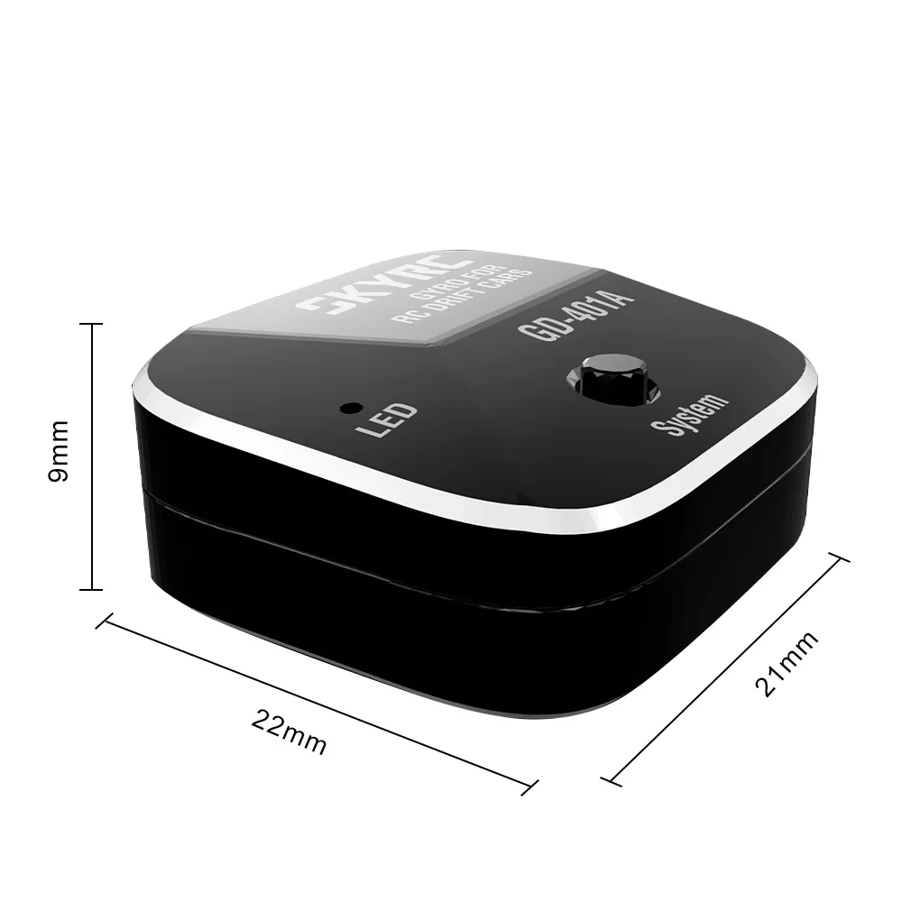 Gros plan sur les neuf courbes de réglage du gyroscope SkyRC GD-401A pour un contrôle PWM précis.