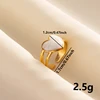 88298-6aace0.jpg Bagues ouvertes bohème en émail blanc, couleur or, luxe, irrégulier, en acier inoxydable, réglable, bijoux de charme pour femmes, cadeaux