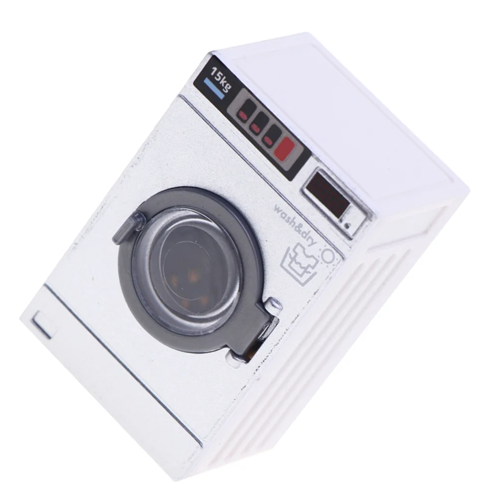 Power Washer Mini Washing Machine Model Toy Dollhouse Laundry Room Furniture Kids Set Dryer Playset Photo Baby Child