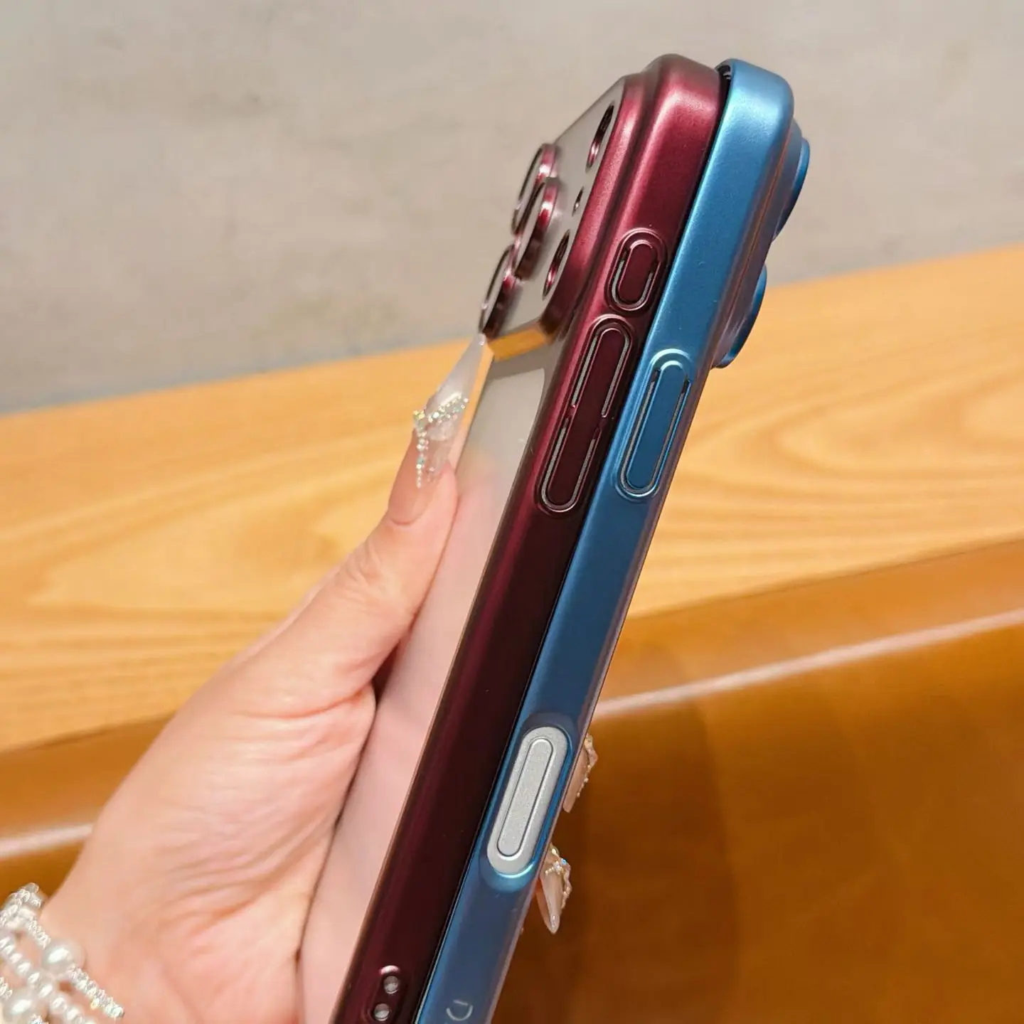 Sleek Matte Plating Shockproof Phone Case with Transparent Camera Cover