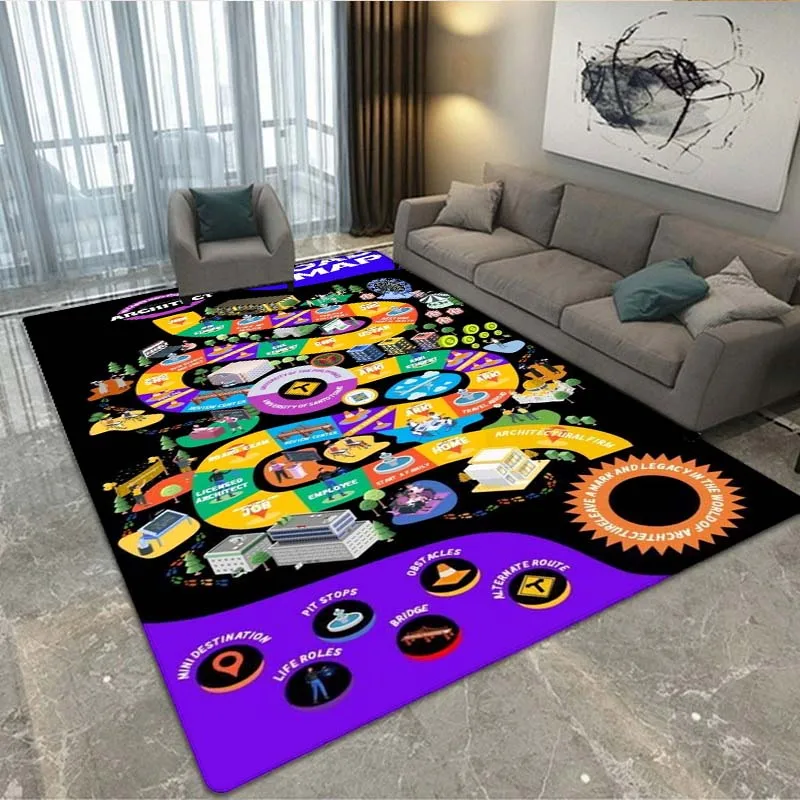 

Children's Play Crawl Mat Road Traffic Route Map Traffics Sign Mats Carpet Living Room Sofa Coffee Floor Mats Home Decoration