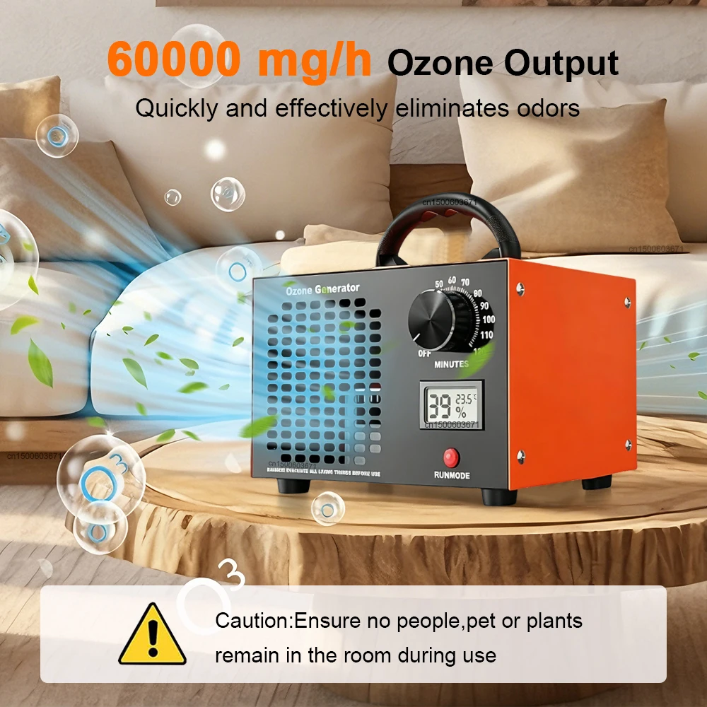 Ozone Generator 60000mg/h Ozone Machine Portable Air Purifier Remove Formaldehyde Ozonizer for Garages Kitchen Odours Pet Room 2