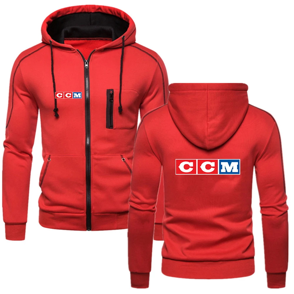 CCM2023 men's spring and autumn cardigan leisure long sleeve solid color zipper hoodie fashion sports hoodie