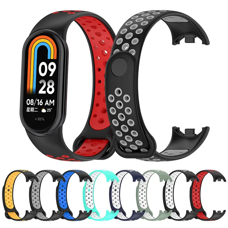 

Silicone Strap Band For Xiaomi Band 8 Sport Replacement Band Wristbands For Mi Band 8 Belt Two color Correa Bracelet Accessories