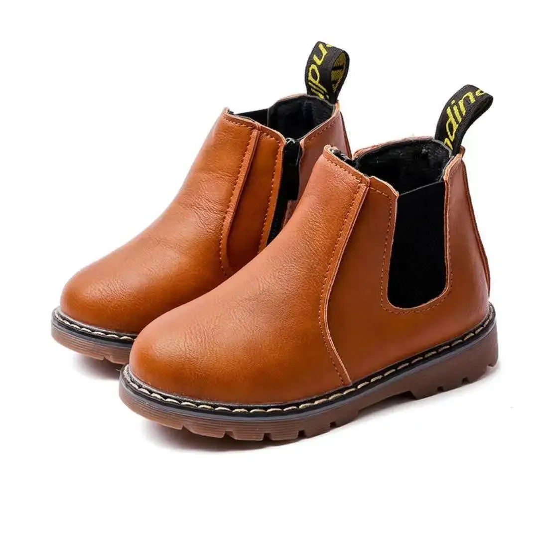 

Children Shoes Fashion Kids Boots 2022 Autumn Winter Soft Leather Riding Boots Warm Fur Boys Ankle Boots Baby Girls Casual Shoes