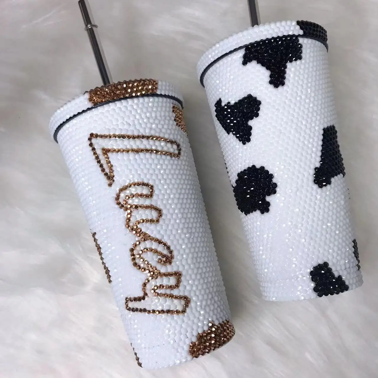 Personalized cow print tumbler gifts for her