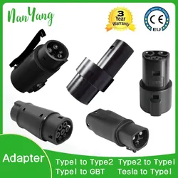 Adapter Convertor EVSE Adaptor Type 1 to Type 2 EV SAE J1772 to Tesla EV Charger Connector for type 2 GBT Electric Car