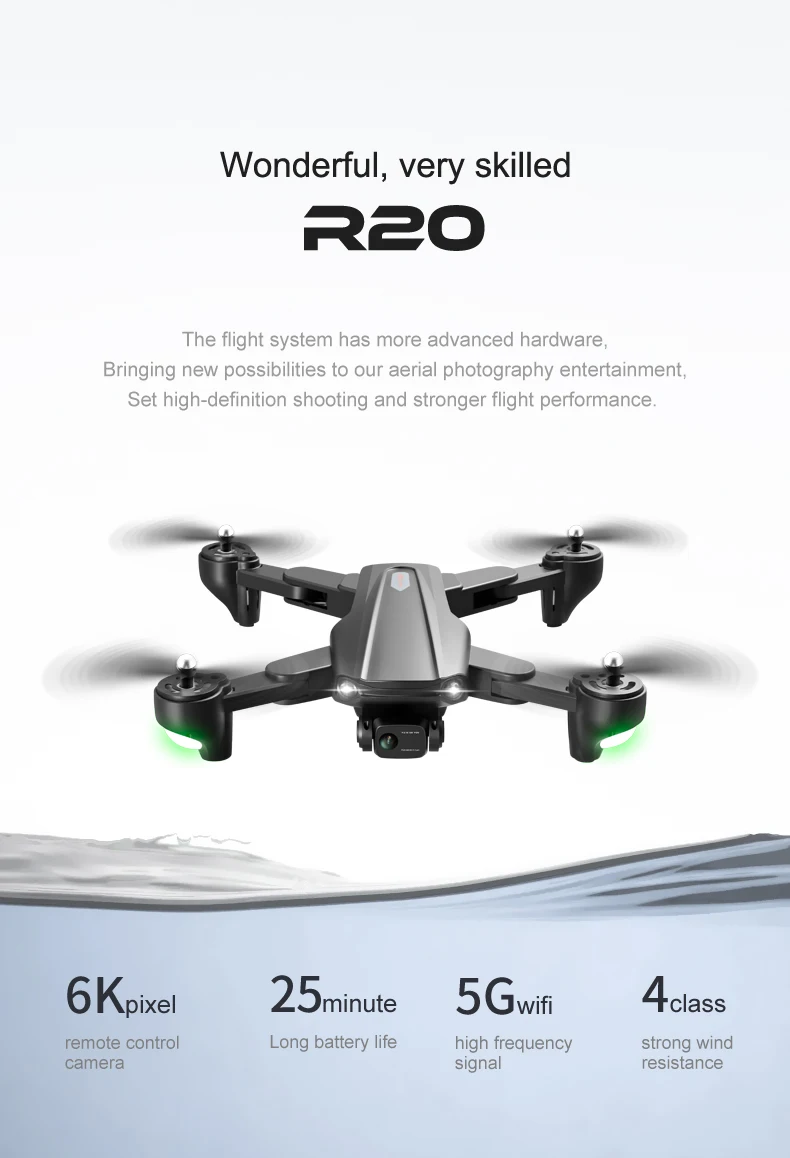 explorers 4ch remote control quadcopter 2.4 g R20 GPS Drone 4K Professional Aerial Photography RC Helicopet Visual Obstacle Avoidance Folding Quadcopter With Camera Follow Me rc quadcopter with camera