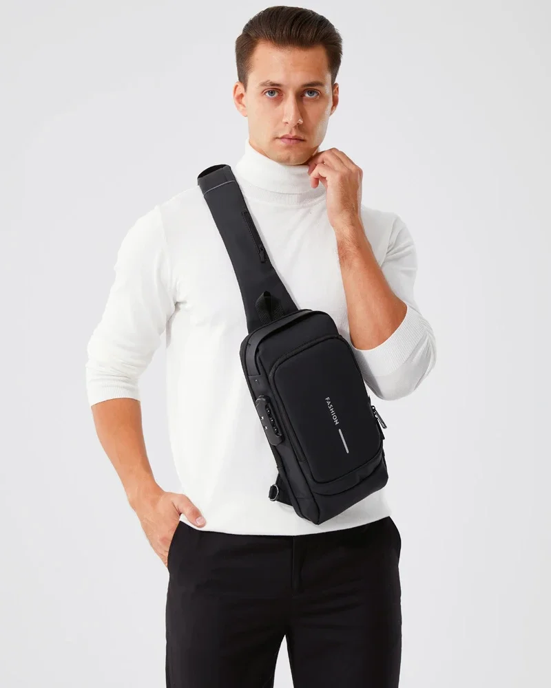 2025 große Kapazität Marke Taille Packs Tasche Männer Umhängetasche PU Leder Anti-Diebstahl Schulter Tasche Multifunktionale Unisex Brust Tasche – Detail 19
