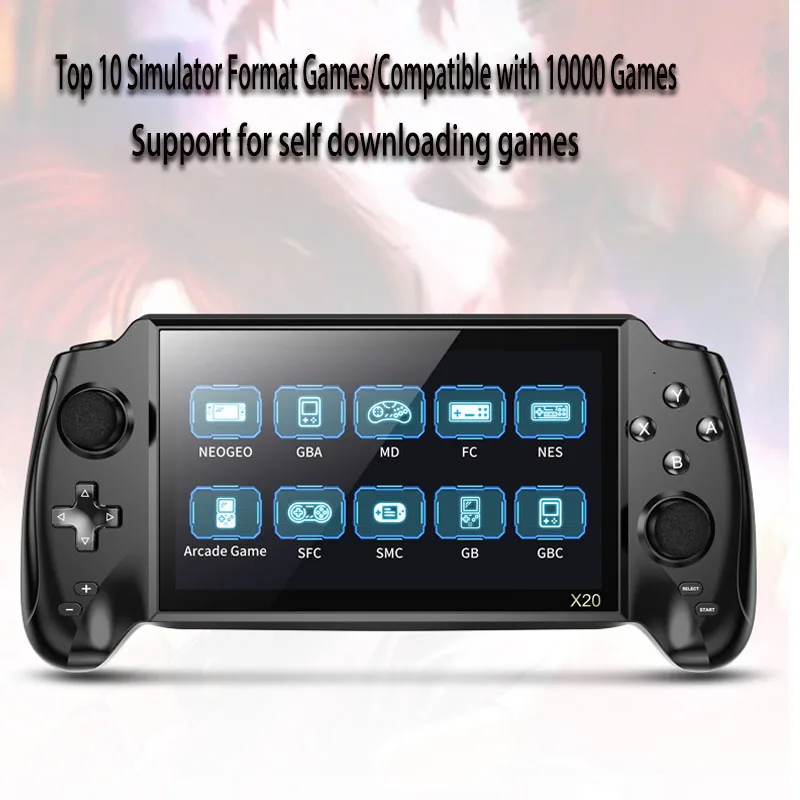 Portable Handheld Game Player with L/R Analogues, Classic Game Emulators, Fighting Arcade, Built-in 5400mAh Battery, 7 Inch - 2