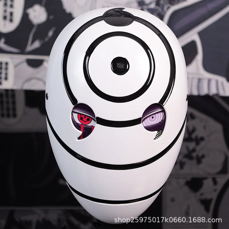Naruto Anime Helmet mask eyes shining Cosplay Uchiha Obito Shine Mask Akatsuki Sharingan Cartoon Shine Highly Imitative toy Mask
