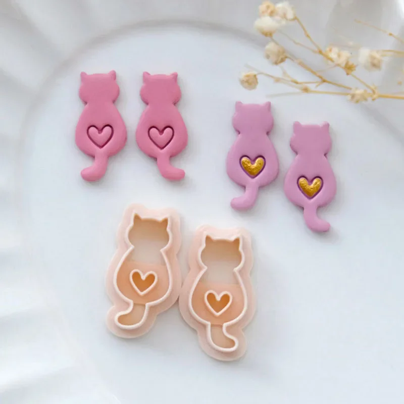 Polymer Clay Cutter Cat Polymer Clay Cutters Valentines Day Style Cutters Animal Shape Polymer Clay Earring Cutter Jewelry Making Tools