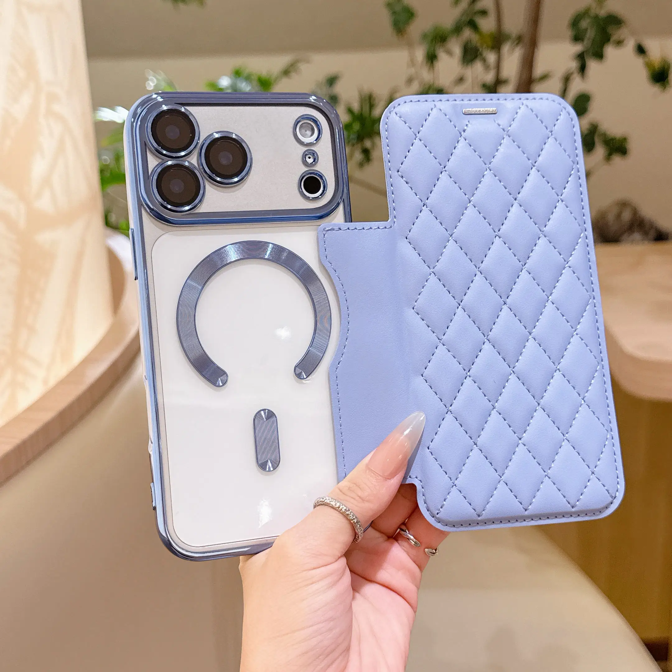 Elegant PU Leather Flip Wallet Phone Case with Card Slots and Magnetic Closure