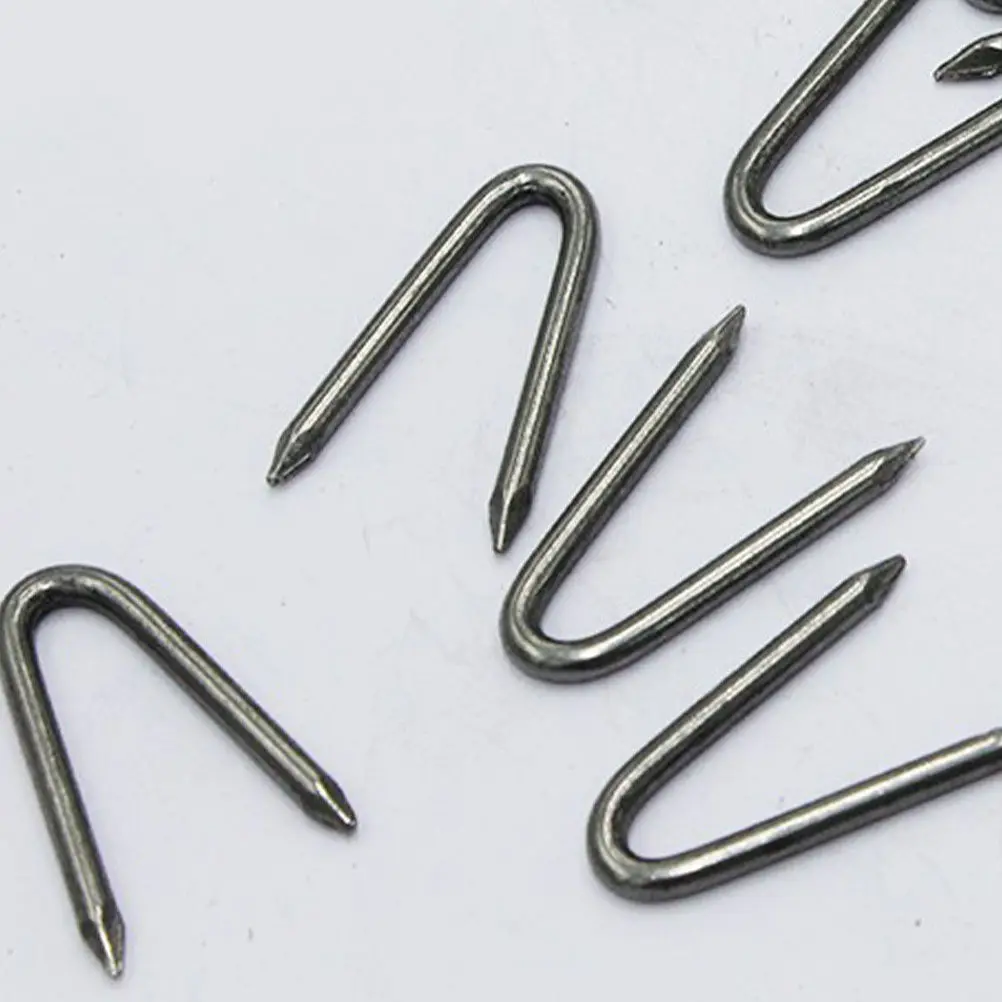 140개 U자형 펜스 스테이플, 고강도 철제 정원 펜싱 고정 장치, 와이어 메쉬 네팅 고정용, 야외 DIY 프로젝트용