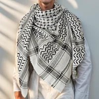 Traditionnel Arafat Kuffiyeh palestinien noir et blanc arabe Kafiya Shemagh Keffiyeh moyen-orient écharpe enveloppement Jacquard bandeau 1