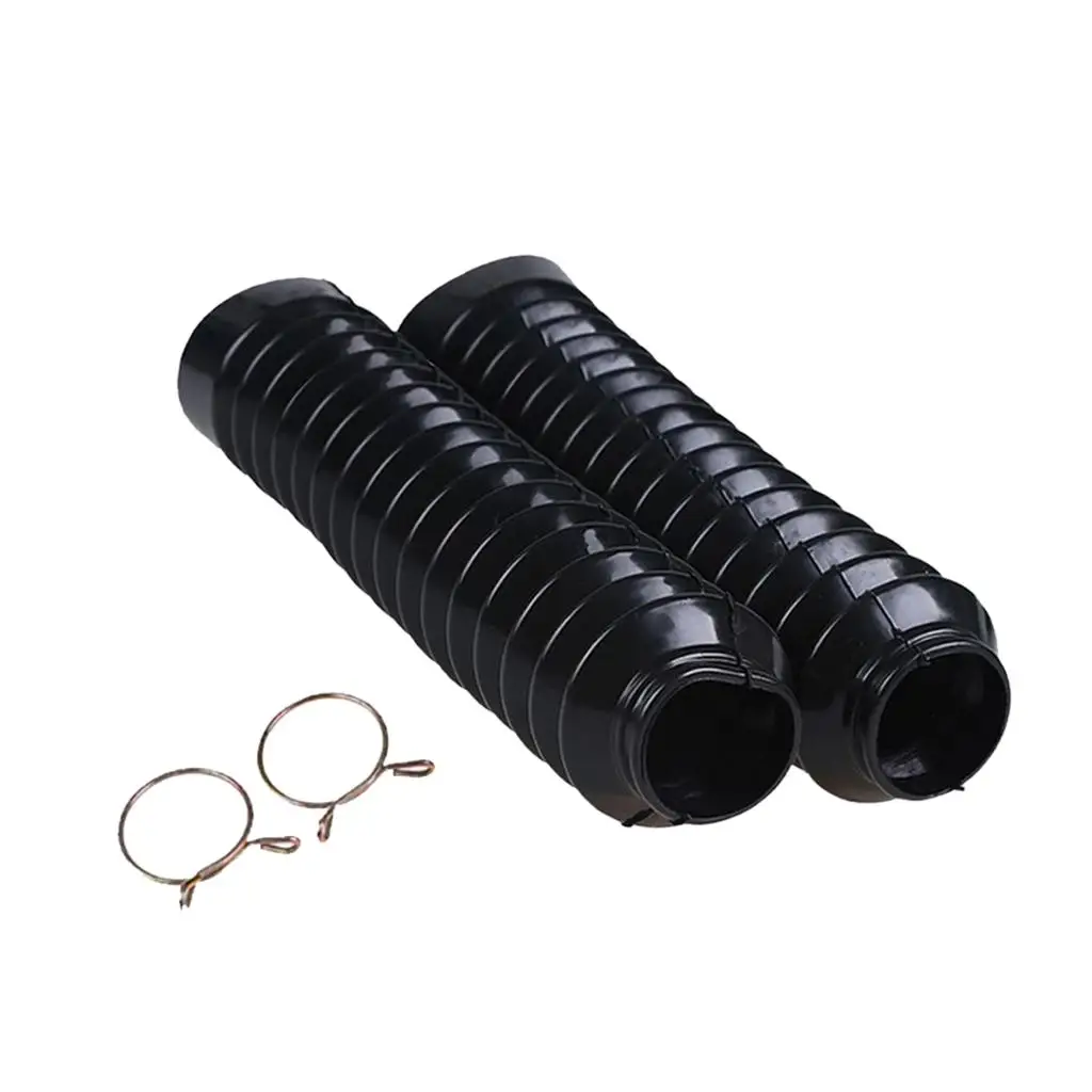Motorcycle Rubber Fork Gaiters Dust Protection Boots 210x42x25mm Black