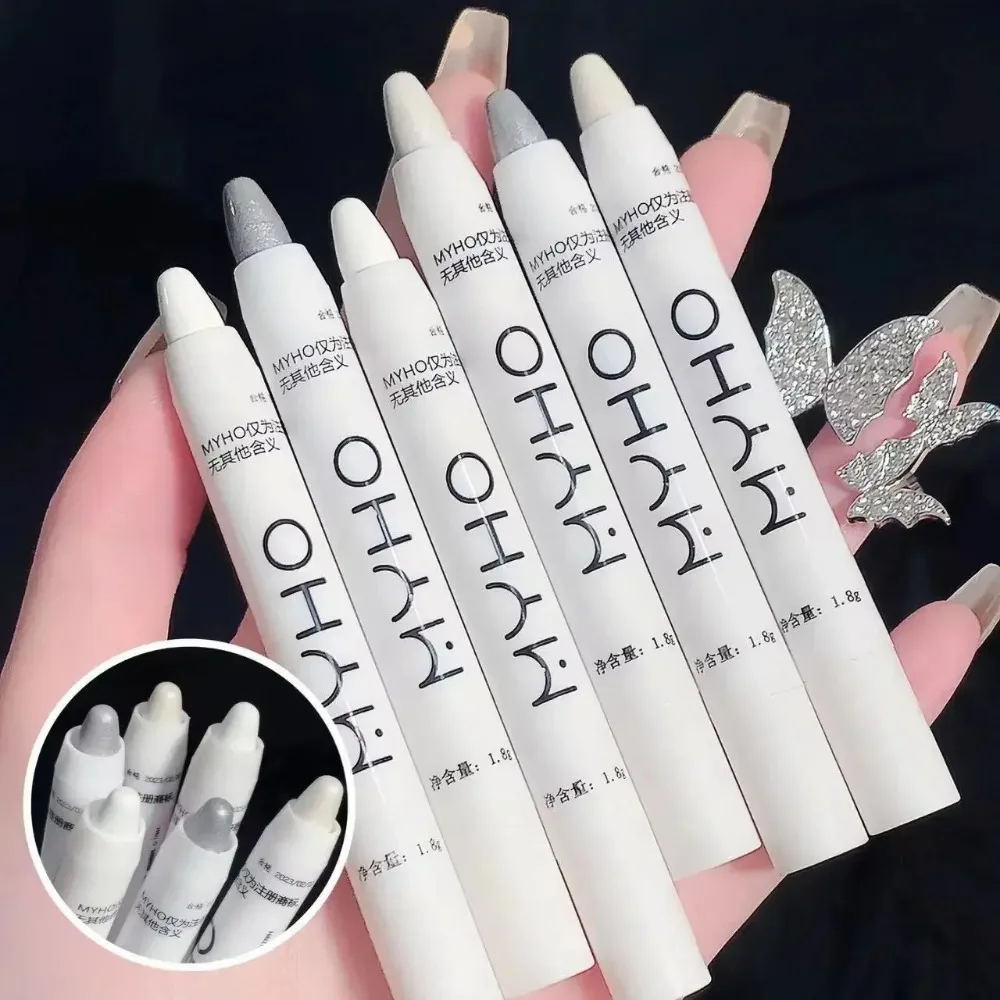 Glitter Lying Silkworm Pencil Highlighter Pen Pearlescent Waterproof Long-lasting Brightening Eye Stick White Silver Eye Makeup