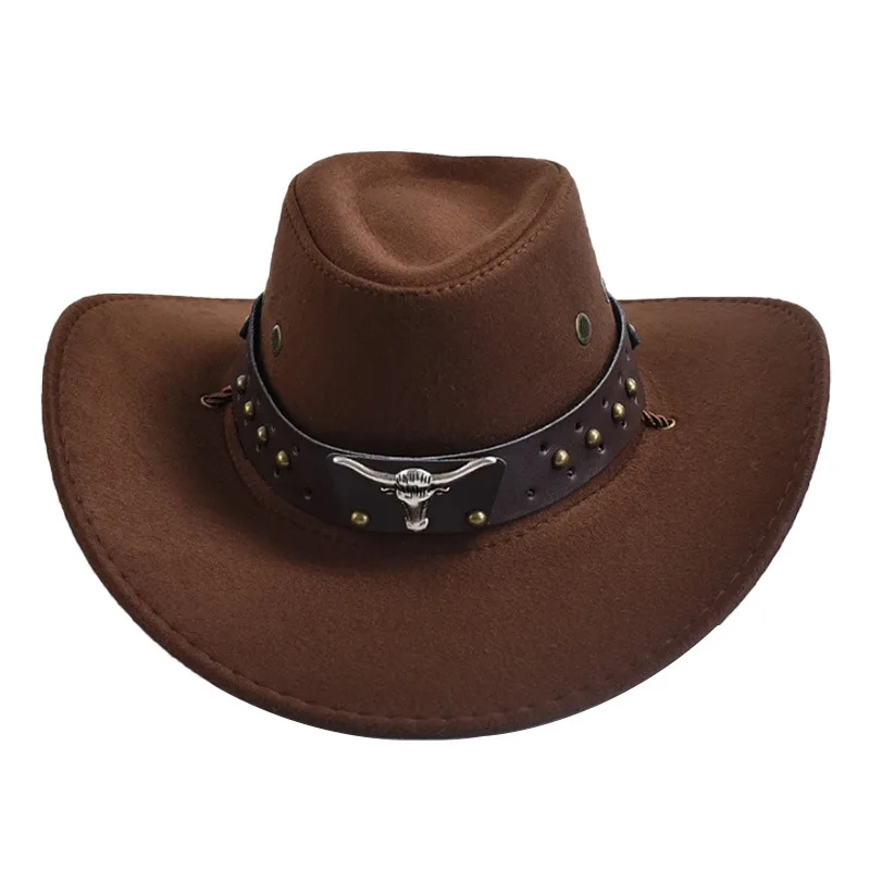 Neuer Cowboyhut im westlichen Stil für Männer und Frauen, Retro-Hut mit breiter Krempe, Cowgirl-Jazzhut, Sommer, modische Sonnenhüte – Detail 6