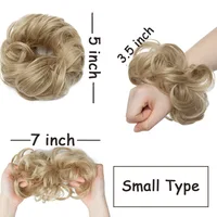 Perruque synthétique avec bandeau en forme de disheveled, chignon, cheveux naturels, haute température, soie ultraviolette, boucles, 2006/bun 4