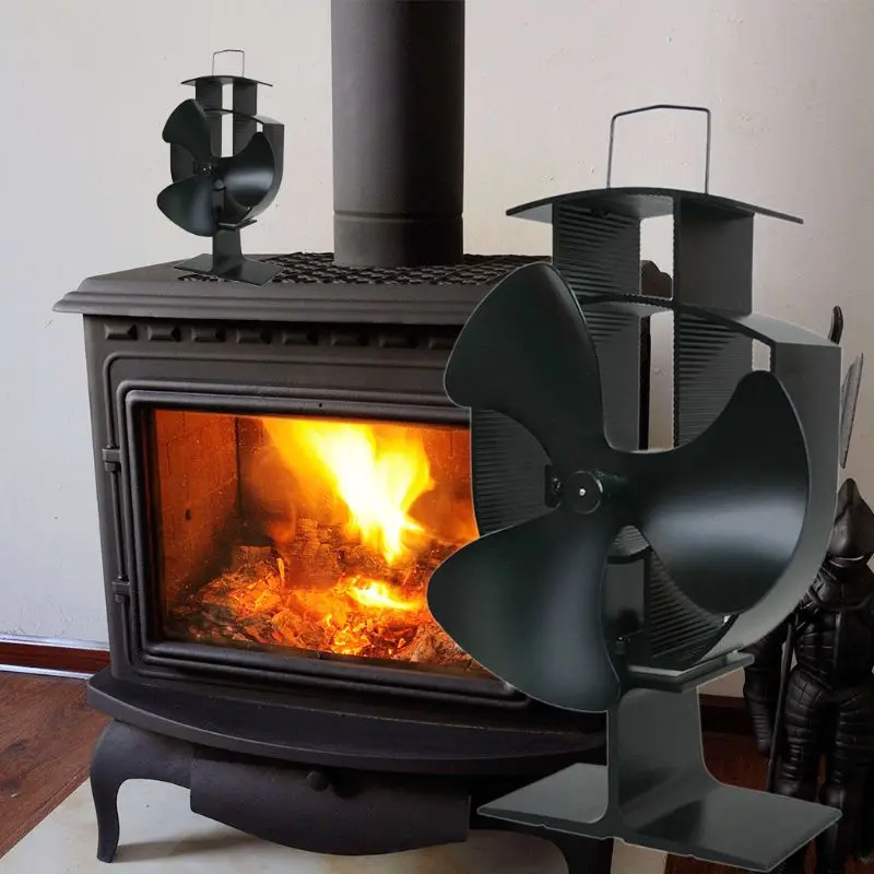 

3 Heat Powered Stove Top Fan Aluminium Silent Eco-Friendly Saving Fo