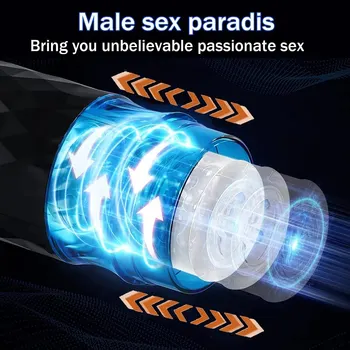 Automatic Male Masturbator Telescopic Rotation Penis Stimulation Hands Free Pocket Pussy With Suction Base Adult Sex Toy for Man