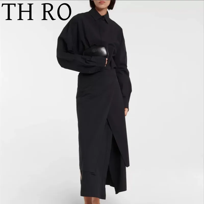 TH RO Women's Bag Multi color Top layer Cowhide Simple Half Round Ring Commuter Business Handbag